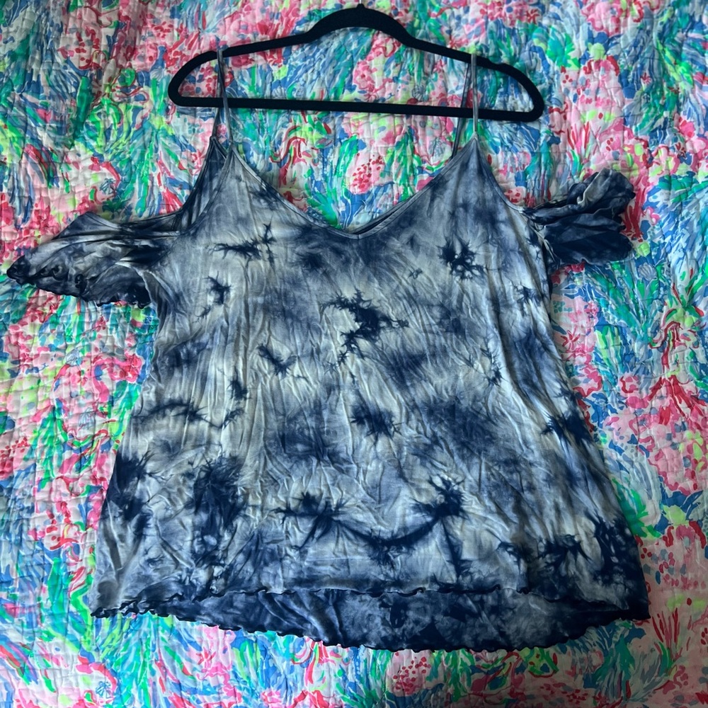 American Eagle Outfitters Blue Tie-Dye Shirt